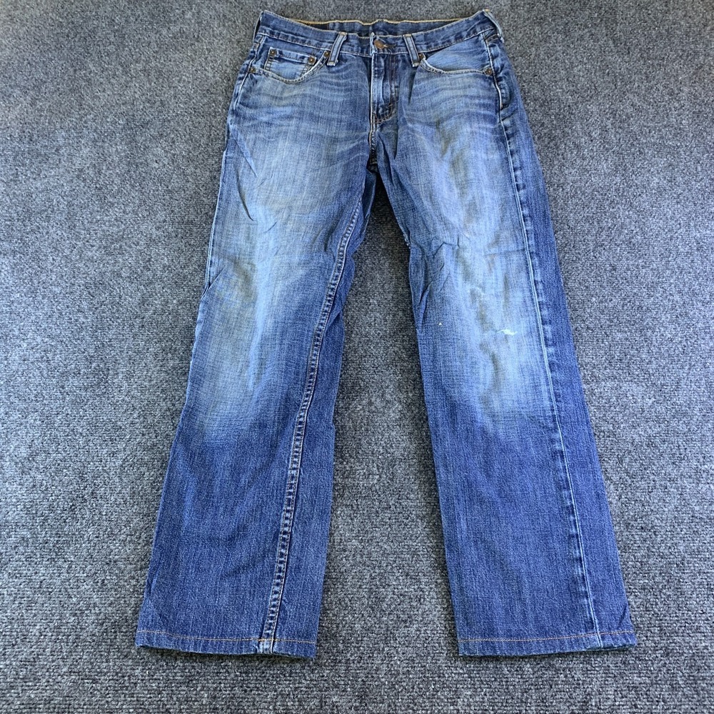 Levi's 514 Jeans Men 29x30 (Fits 29x26) Blue Denim Faded Straight Leg Distressed